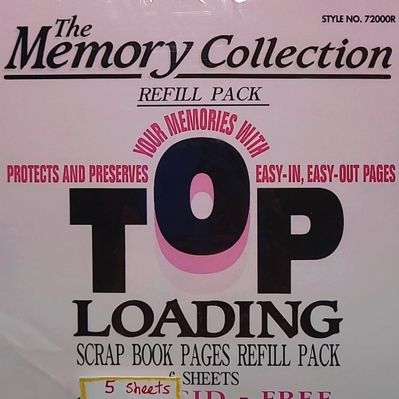 The Memory collection Other - The Memory Collection Top Loading Scrapbook Pages Refill Pack 5 Sheets 10 Pages